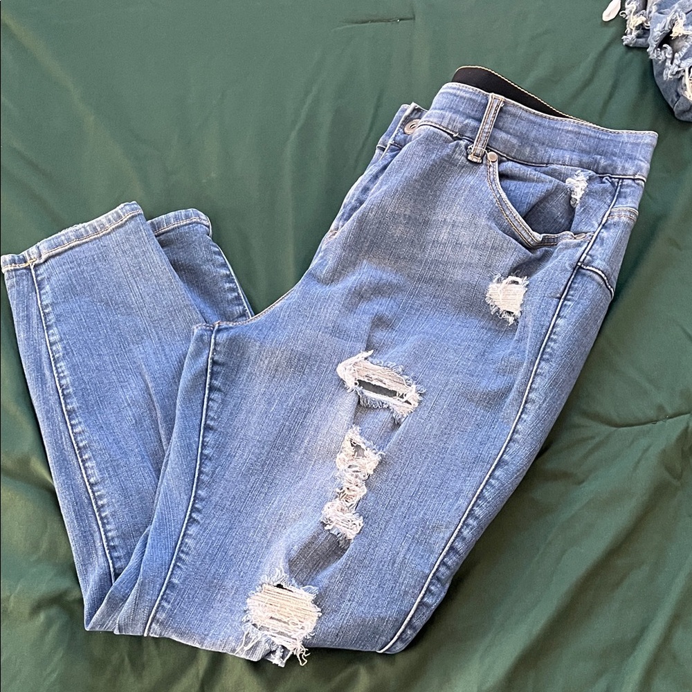 Torrid Light Blue Distressed Skinny Jeans